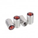 英国国旗磨砂银气门嘴帽/   British flag  silver aluminum alloy valve cap