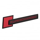    SUPERCHARGED emblem logo 超级增压改装铭牌标志 黑红色