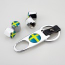 瑞典国旗银色皮扣气门嘴帽/Sweden flag New Style Valve