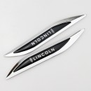林肯车标新款刀锋叶子板贴标 Lincoln Knife Edge Metal Labeling