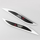 三菱车标新款刀锋叶子板贴标 Misubishi Knife Edge Metal Labeling