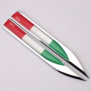 意大利国旗刀锋叶子贴标/Knife Edge Metal Labeling