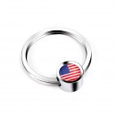 美国国旗转圈圈钥匙扣/ American flag circle key ring