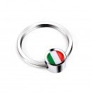 意大利国旗转圈圈钥匙扣/ Italian flag circle key ring