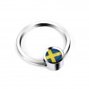 瑞典国旗转圈圈钥匙扣/ Flag of sweden circle key ring